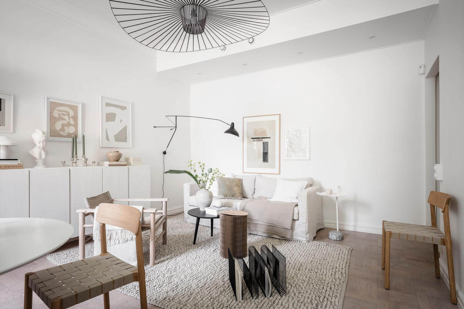 A Tiny and Stylish Nordic Apartment 5 small-white-nordic-living-room-nordroom