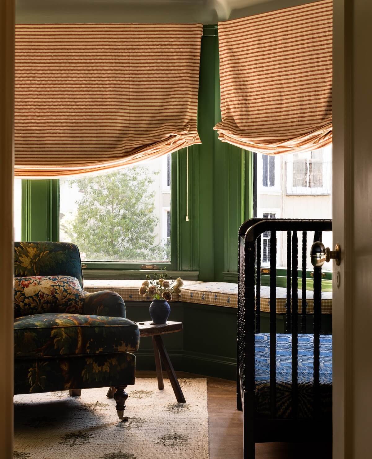 A Lesson in Color and Pattern in a San Francisco Home 27 Heidi-Caillier-Design-Cow-Hollow-SF-interior-design-green-bedroom-kids-relaxed-roman-shades