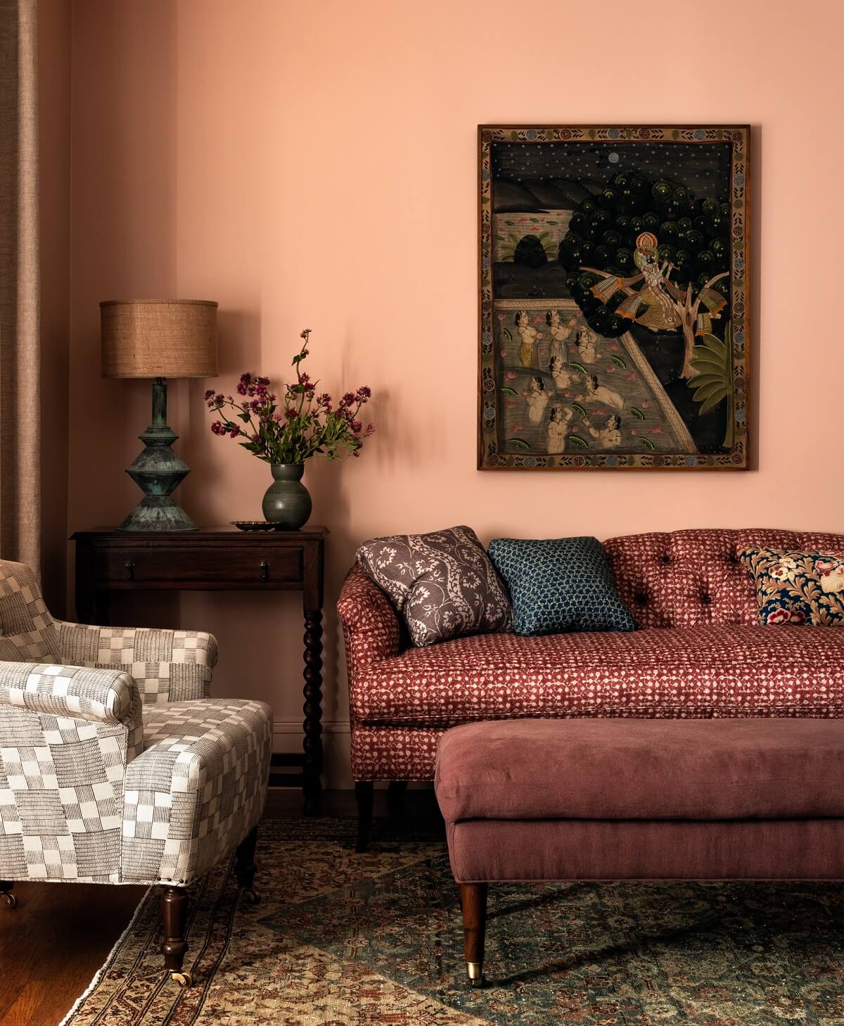A Lesson in Color and Pattern in a San Francisco Home 2 Heidi-Caillier-Design-Cow-Hollow-SF-interior-design-pink-walls-setting-plaster