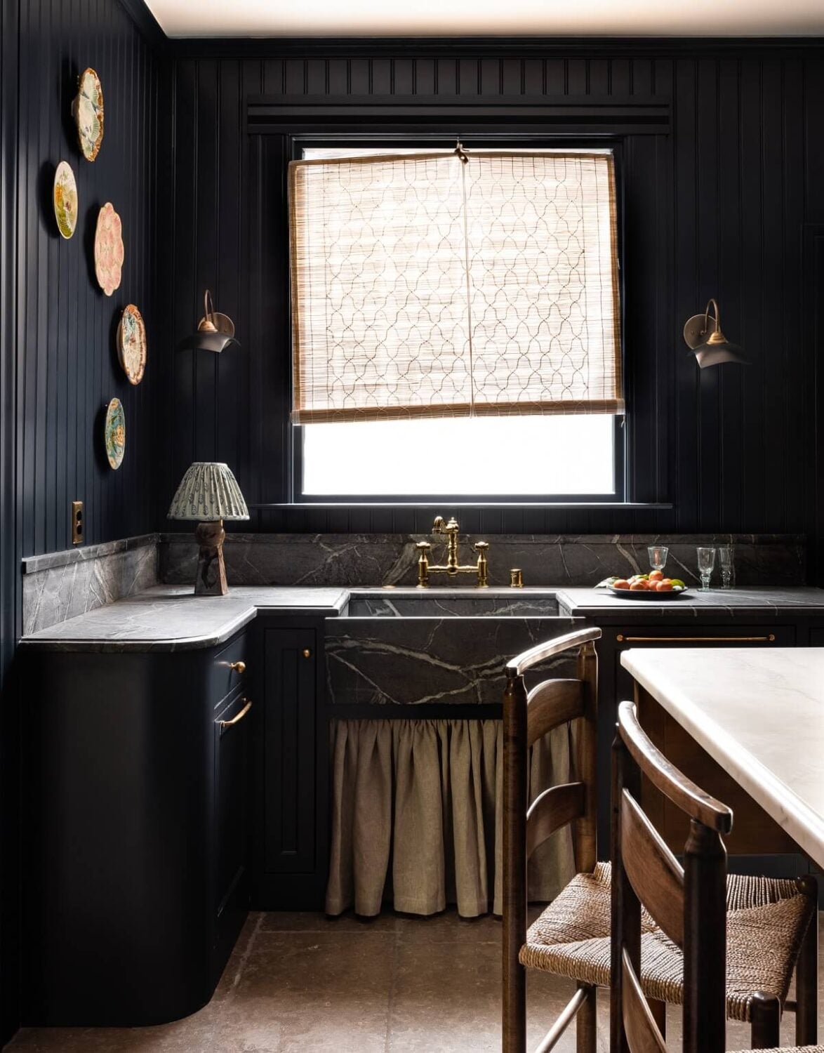 Best of 2022: Kitchens 4 Hollow-SF-interior-design-dark-kitchen-plates-art