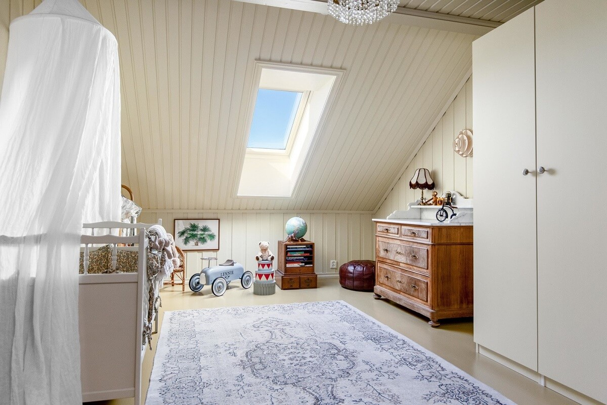 A Charming Attic Apartment Decorated with Color 26 attic-baby-room-neutral-colors-nordroom