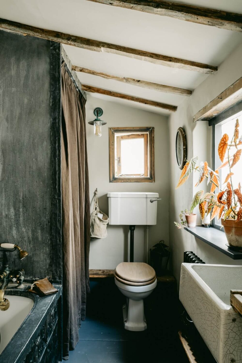 Original Features in a Regency Cottage in London 16 bathroom-original-beams-lime-plasterwork-bath-nordroom