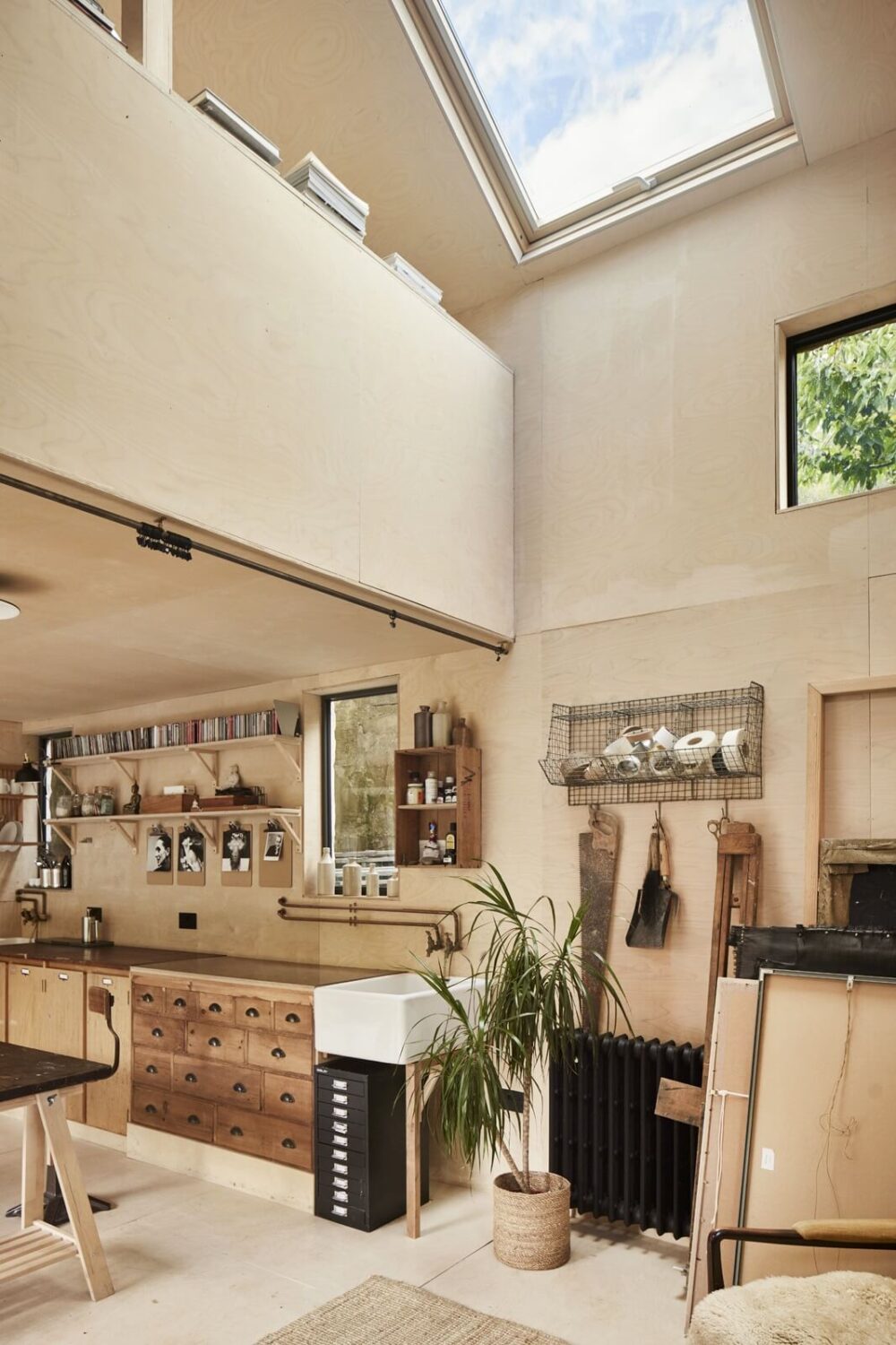 A Spectacular Victorian Villa with Contemporary Extension in Bath 24 coach-house-modern-interior-plywood-skylight-loft-nordroom