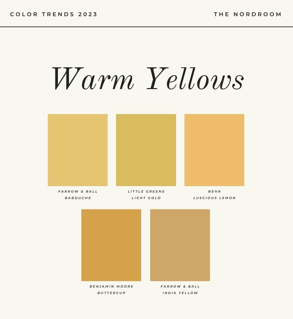 The Color Trends for 2023: Rich & Warm Natural Hues 3 color trends warm yellow nordroom The Color Trends for 2023: Rich & Warm Natural Hues