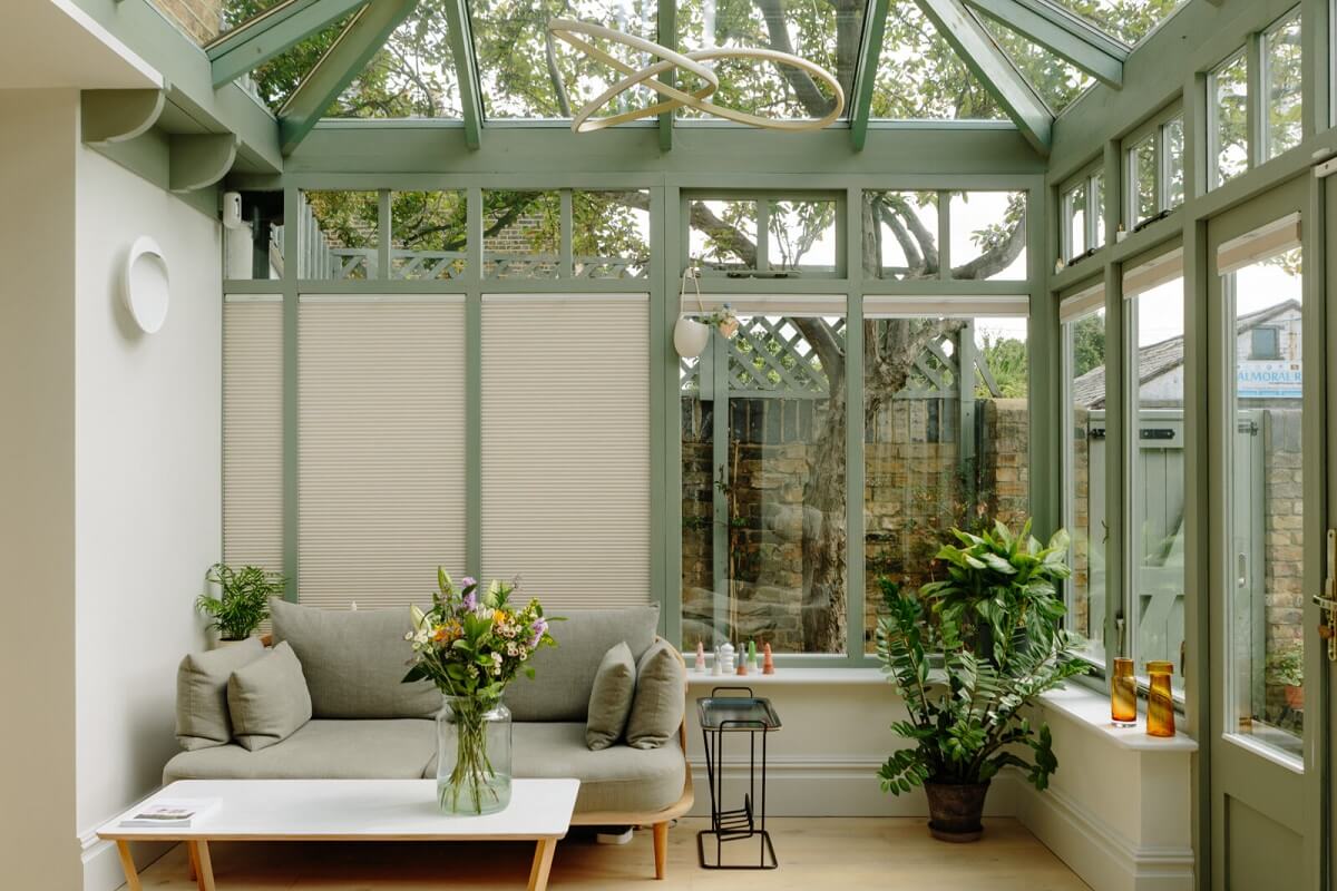 A London Home with a Cheerful Green Sitting Room 9 conservatory-victorian-home-london-garden-nordroom