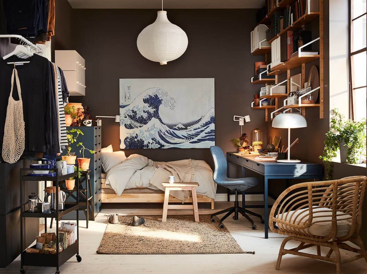 Double Desk IKEA Hacks That Will Boost Your Productivity 6 double-blue-ikea-alex-desk-home-office-bedroom-nordroom