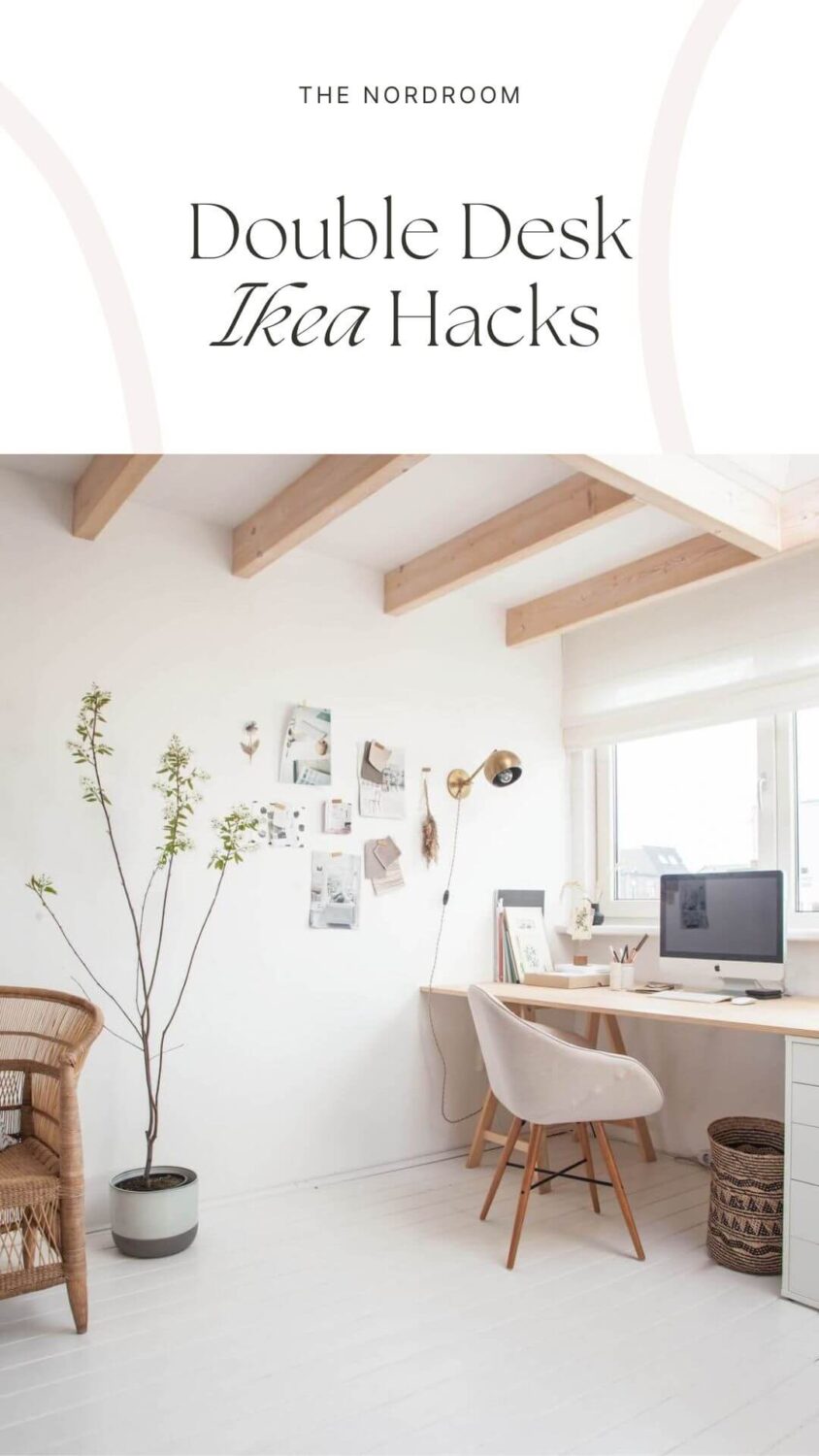 Double Desk IKEA Hacks That Will Boost Your Productivity 15 double desk ikea hacks nordroom Double Desk IKEA Hacks That Will Boost Your Productivity