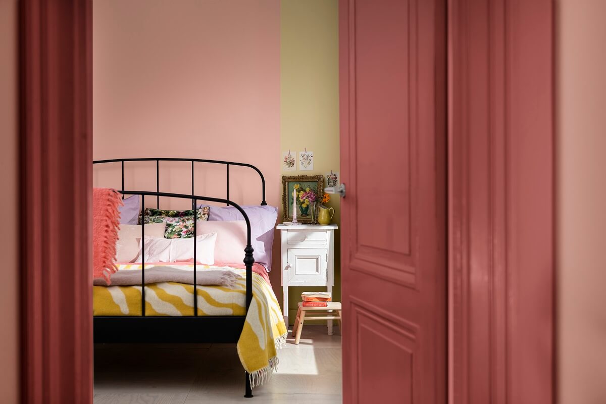 Dulux Colour of the Year 2023: Wild Wonder 15 dulux-buzz-color-palette-bedroom-pink-door-nordroom
