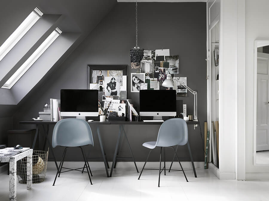 Double Desk IKEA Hacks That Will Boost Your Productivity 4 gray-ikea-workspace-double-desk-nordroom