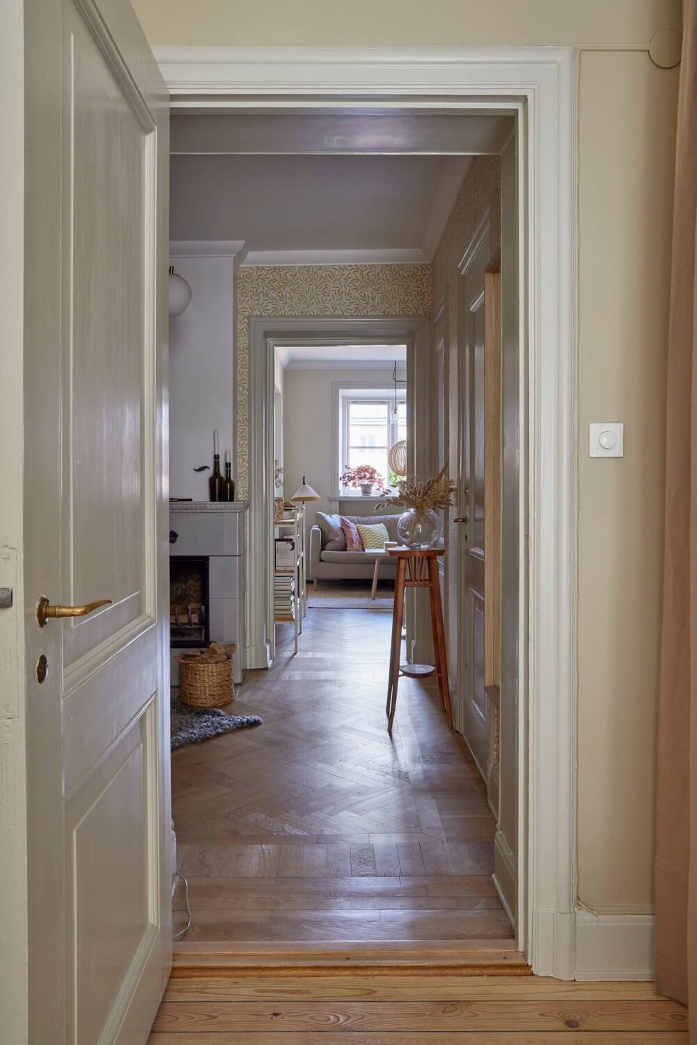 A Small Nordic Home Decorated in Warm Light Colors 16 hallway-cozy-scandinavian-home-nordroom