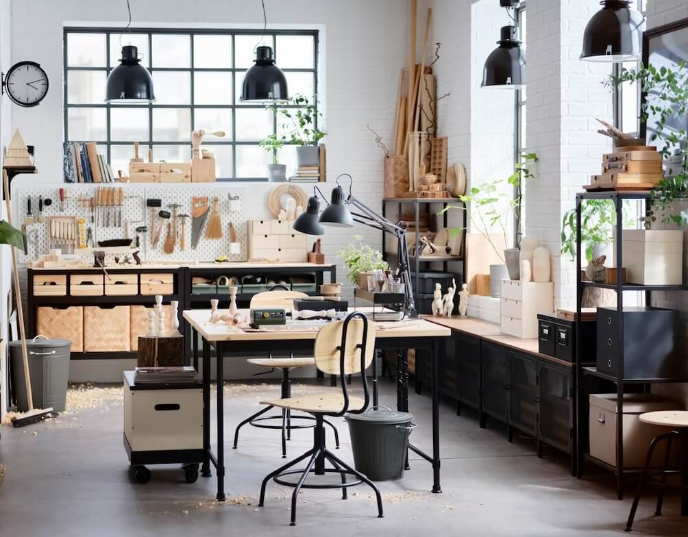 Double Desk IKEA Hacks That Will Boost Your Productivity 13 industrial home office ikea double desk nordroom