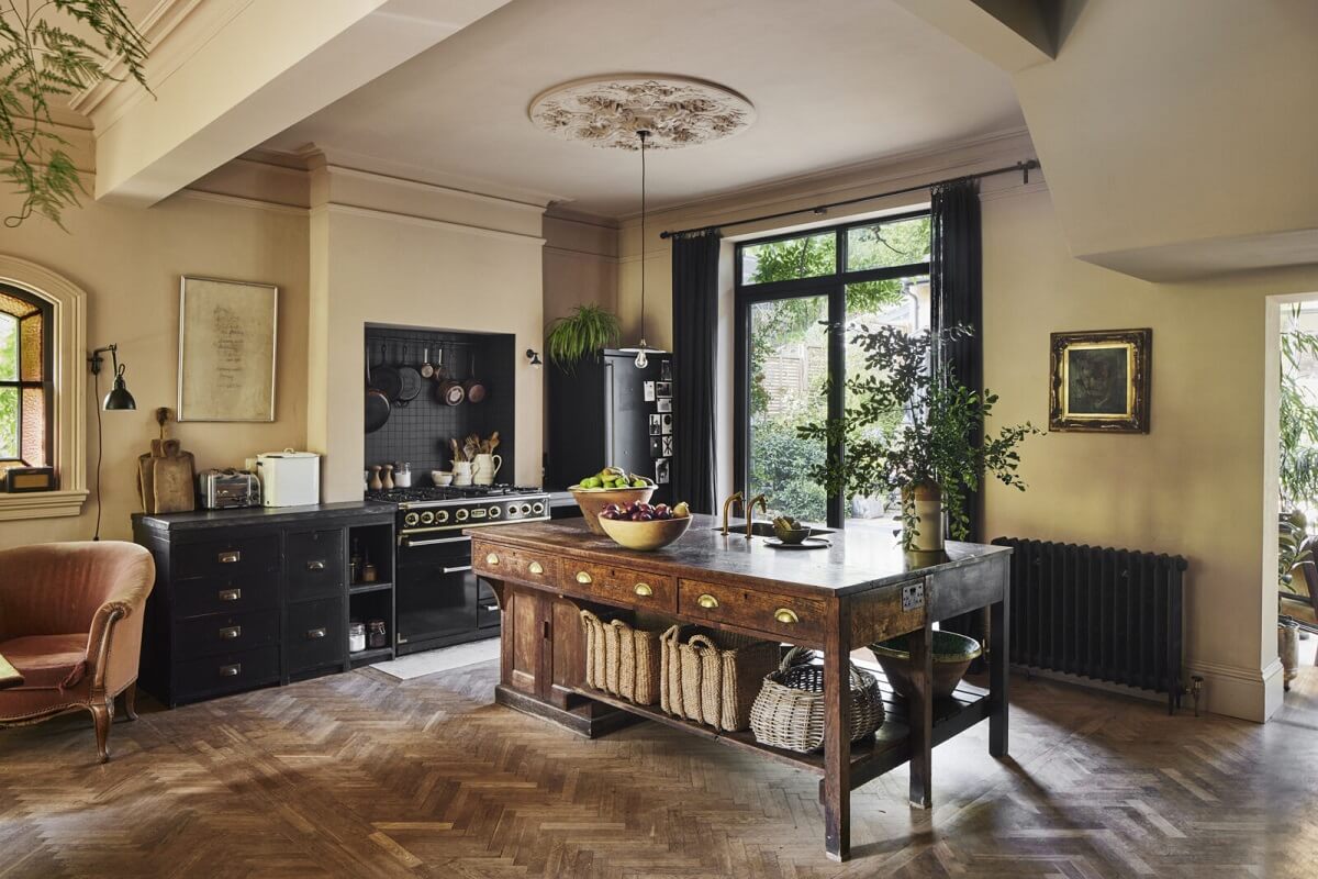 A Spectacular Victorian Villa with Contemporary Extension in Bath 1 kitchen-antique-science-laboratory-workbenches-island-nordroom