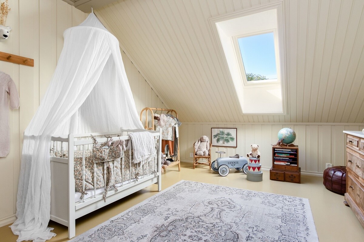 A Charming Attic Apartment Decorated with Color 25 neutral-colored-kids-bedroom-nordroom