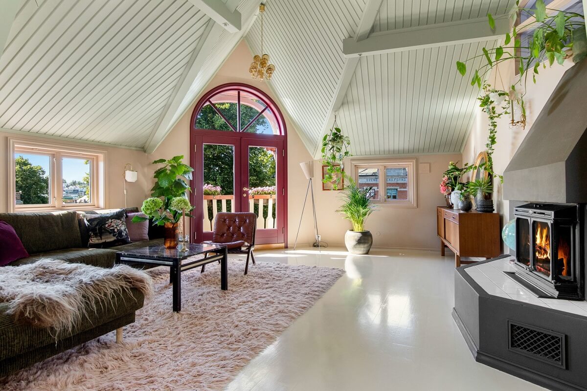 A Charming Attic Apartment Decorated with Color 3 open-plan-living-space-white-floor-nordroom