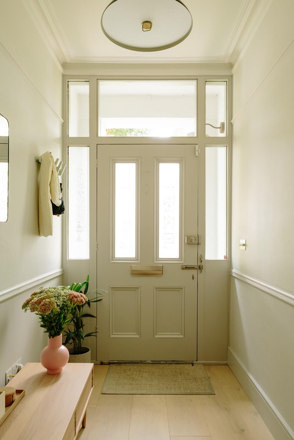 A London Home with a Cheerful Green Sitting Room 19 white-hallway-victorian-home-london-nordroom