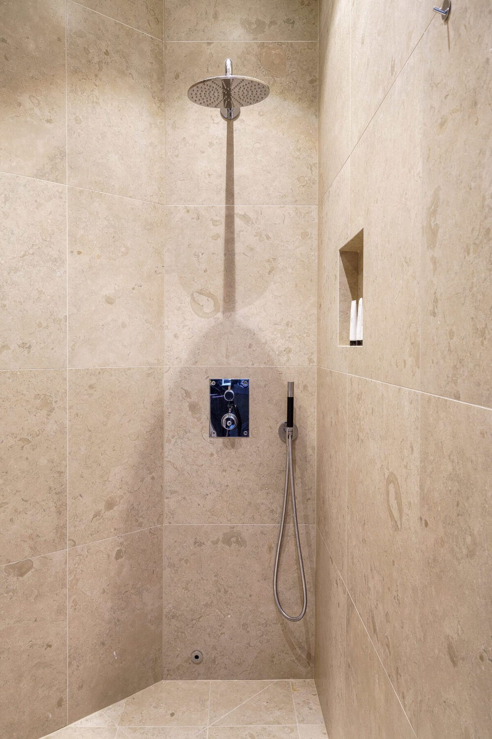 A Classic Nordic Apartment Decorated with Modern Furnishings and Color 15 bathroom-arched-shower-scandinavian-home-nordroom
