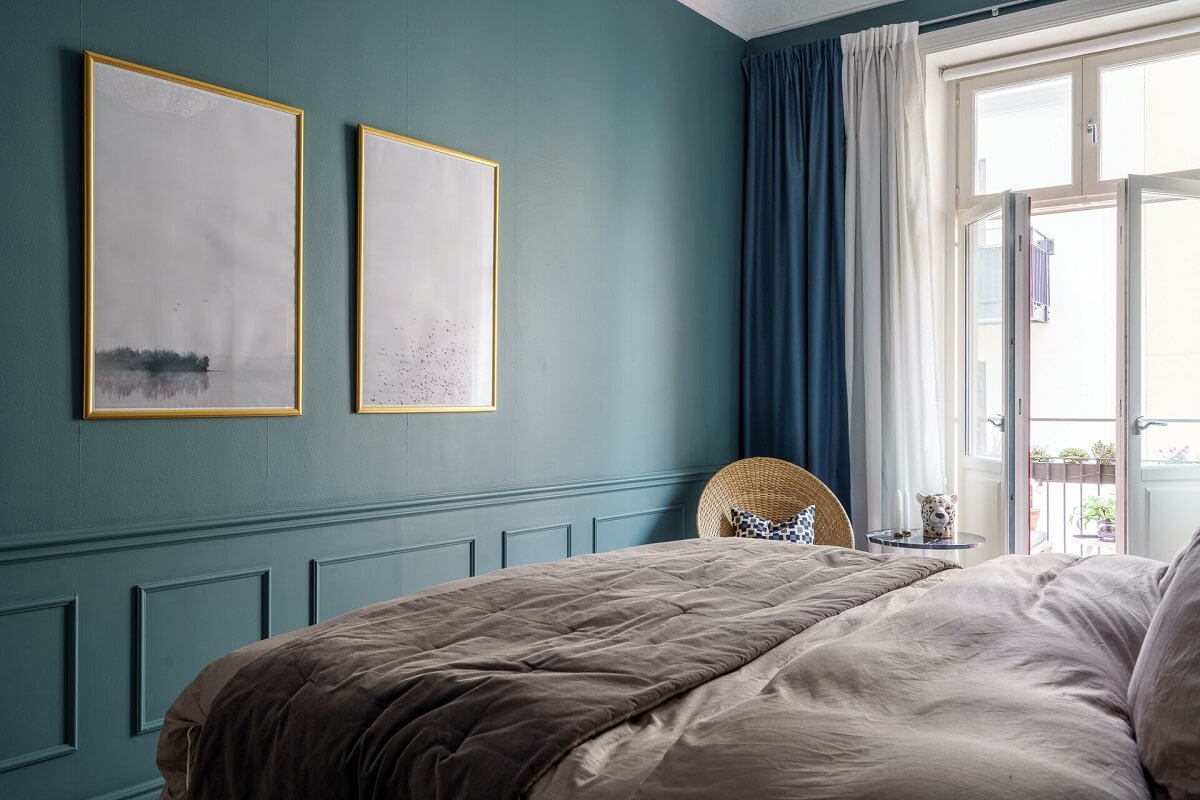 A Classic Nordic Apartment Decorated with Modern Furnishings and Color 13 blue-master-bedroom-nordic-home-nordroom