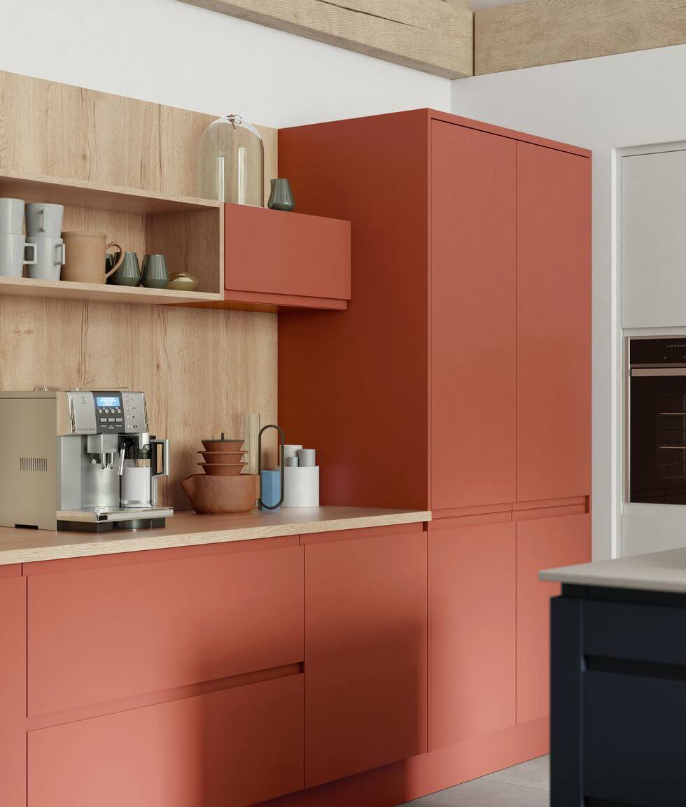 Benjamin Moore Color of the Year 2023: Raspberry Blush 9 coral-kitchen-cabinets-modern-design-color-trends-nordroom