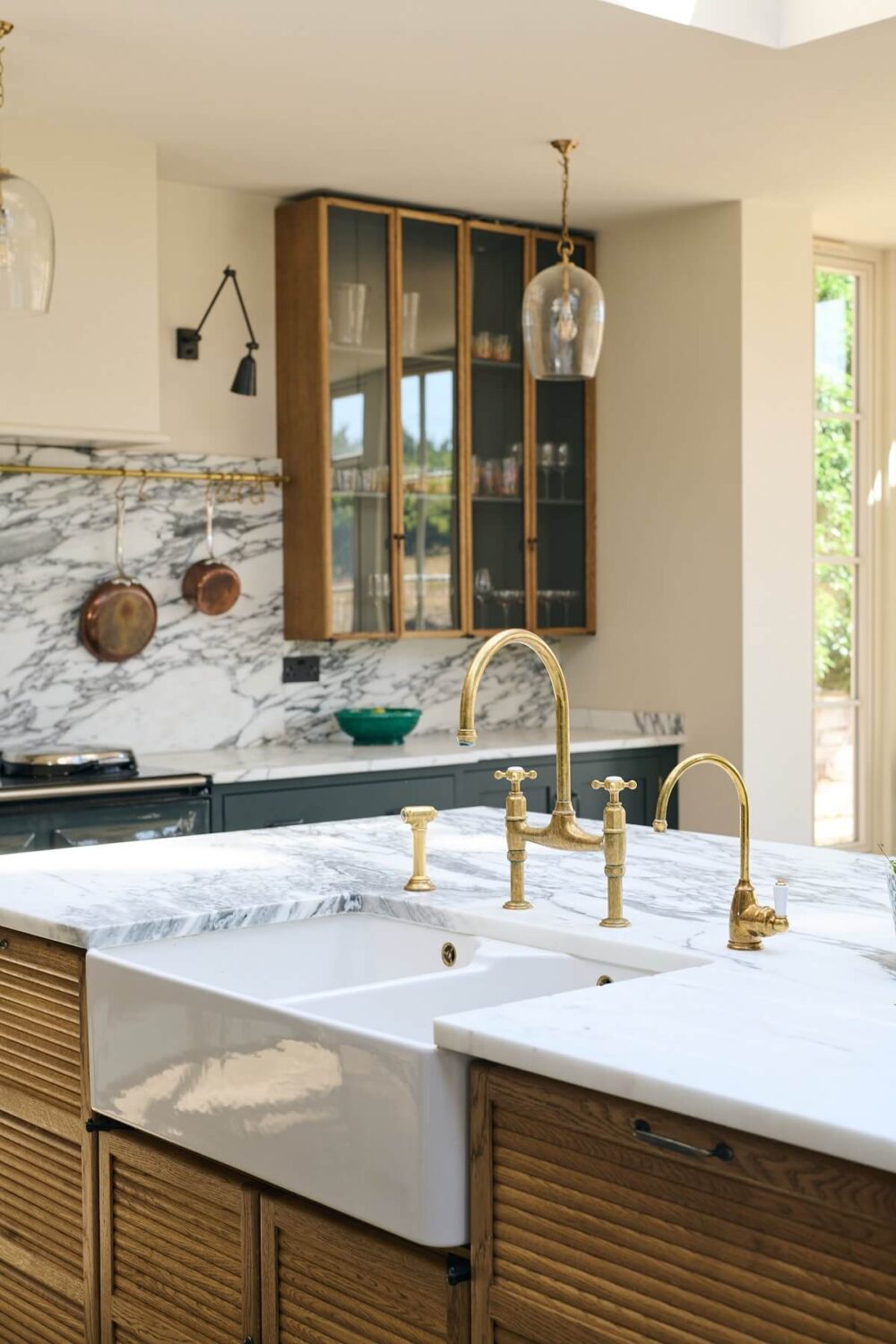 A Spacious Country Kitchen with Huge Skylight 5 deVOL-kitchen-haberdasher-kitchen-butler-sink-brass-fittings-nordroom