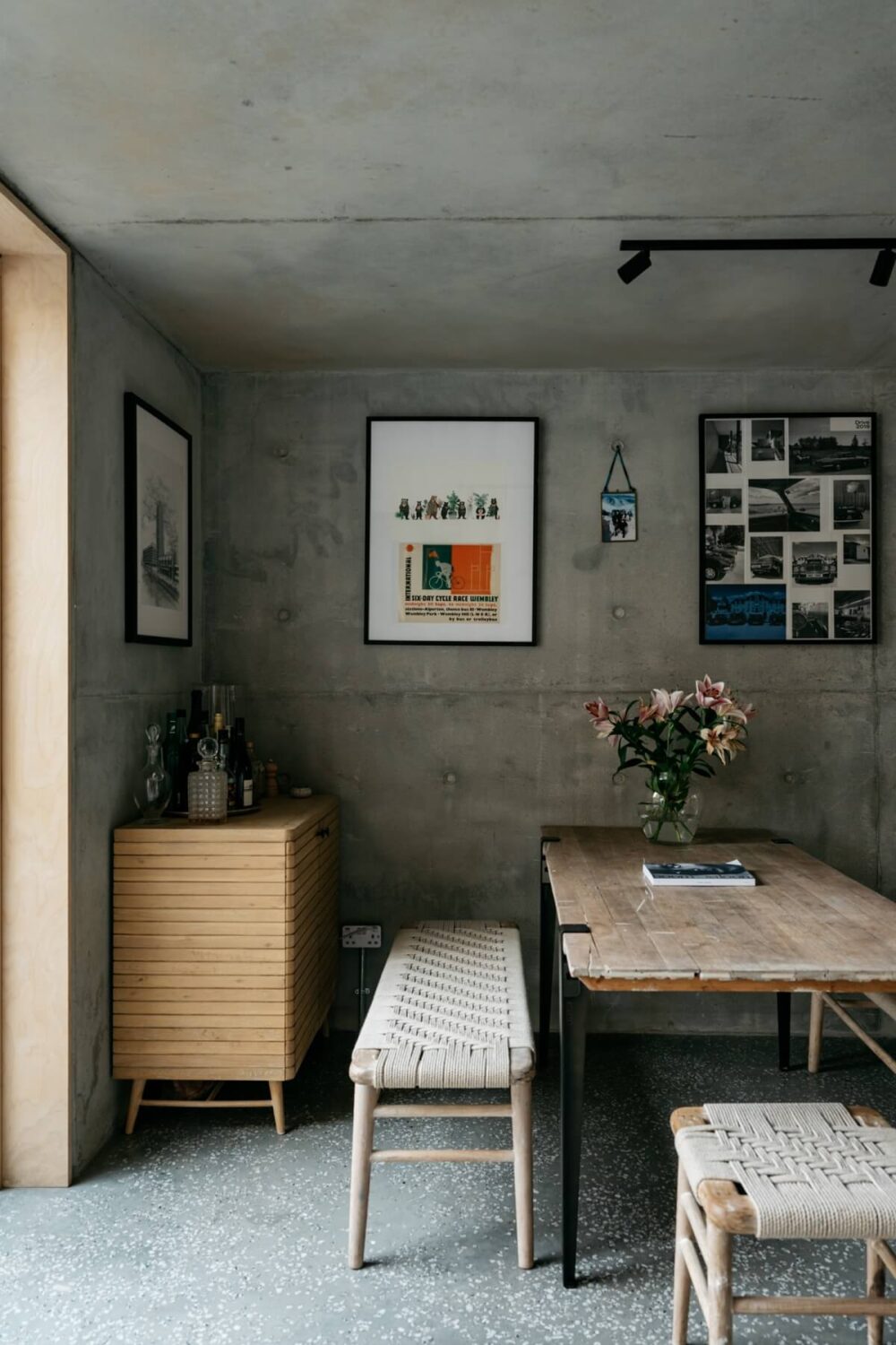A Contemporary Version of a Victorian Terrace House 2 dining-space-concrete-walls-terrazzo-floor-nordroom