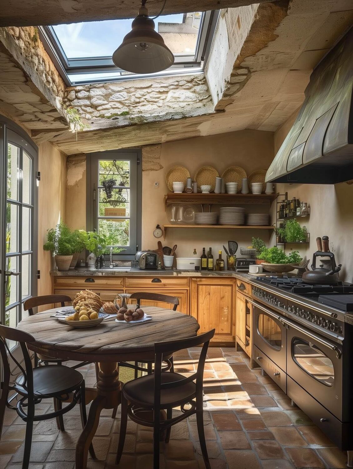 Beautiful Kitchens with Skylights That Add Light and Style 12 french country kitchen with skylight Beautiful Kitchens with Skylights That Add Light and Style