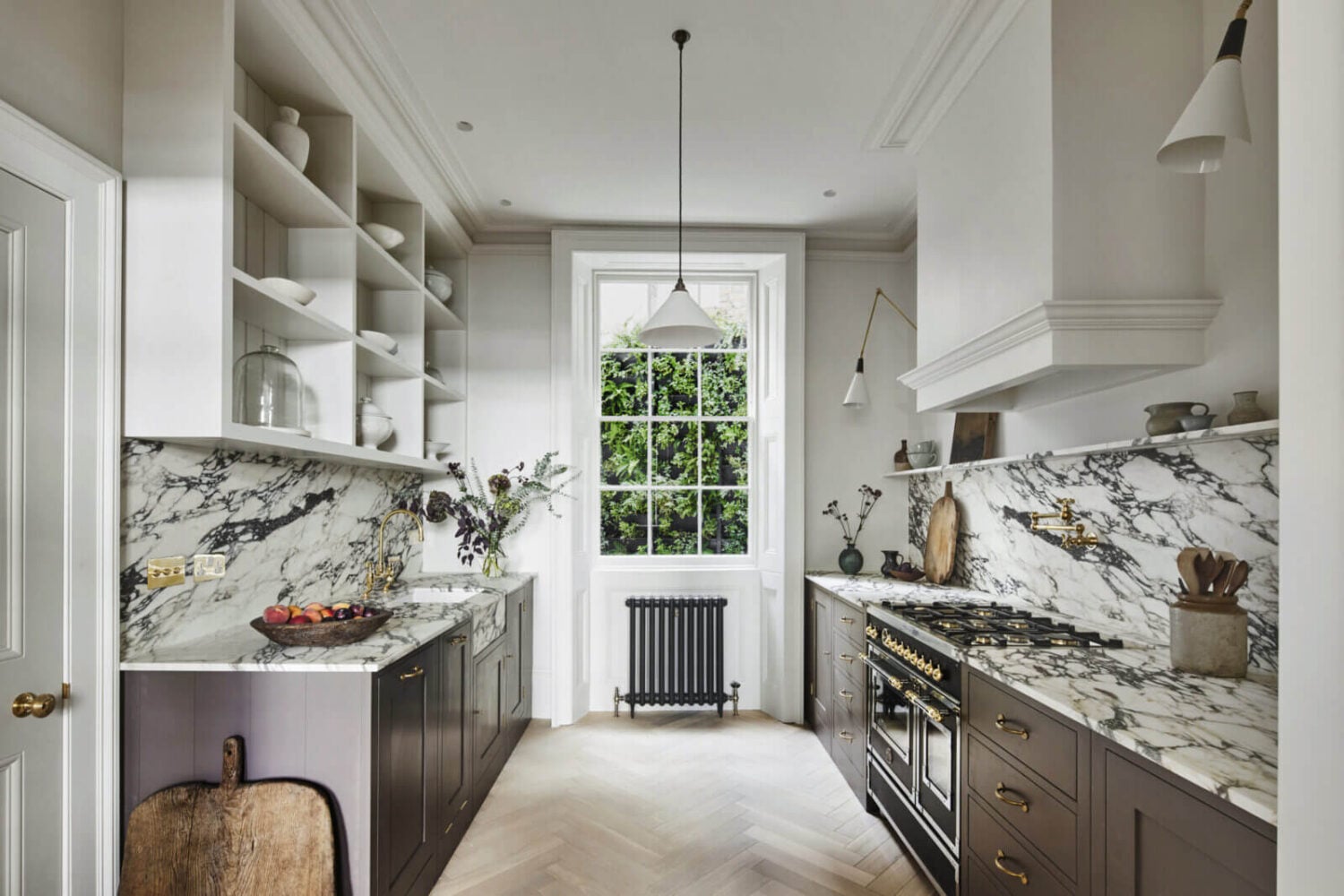 A Stylish Regency Townhouse in London 2 galley-kitchen-relish-plain-english-design-marble-nordroom