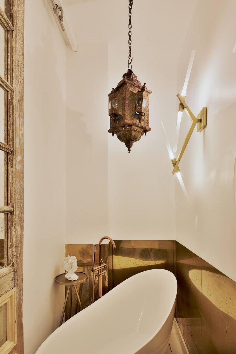 A Beautiful London Apartment in an Italianate Style Villa 13 gold-white-bathroom-freestanding-bath-nordroom