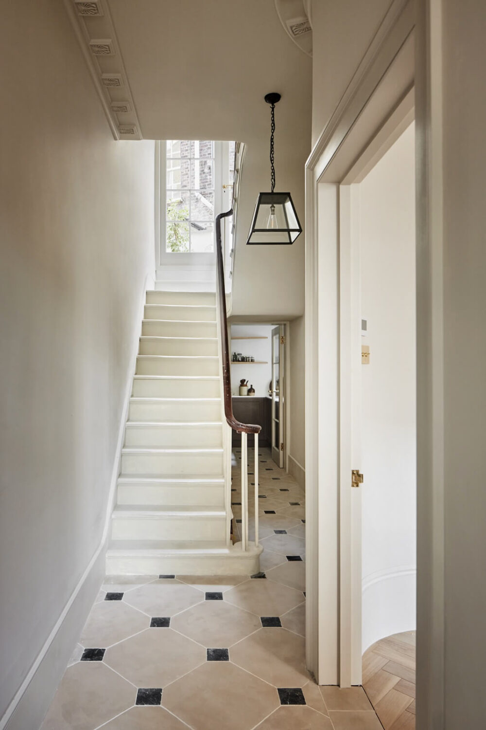 A Stylish Regency Townhouse in London 15 hallway-stone-floor-townhouse-london-nordroom