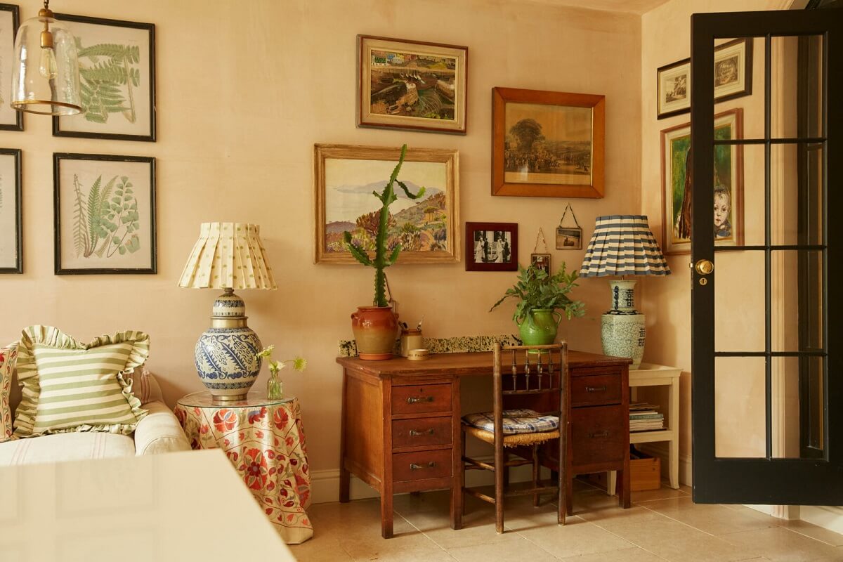 A Colorful Eclectic House Designed by Alice Palmer 7 kitchen-antique-desk-eclectic-edwardian-home-nordroom