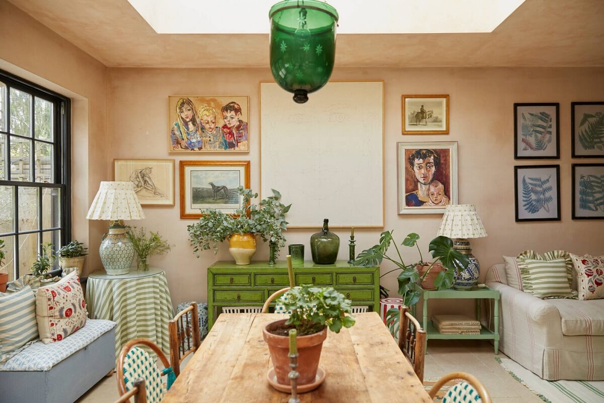 A Colorful Eclectic House Designed by Alice Palmer 2 kitchen-dining-room-skylights-vintage-bohemian-alice-palmer-nordroom