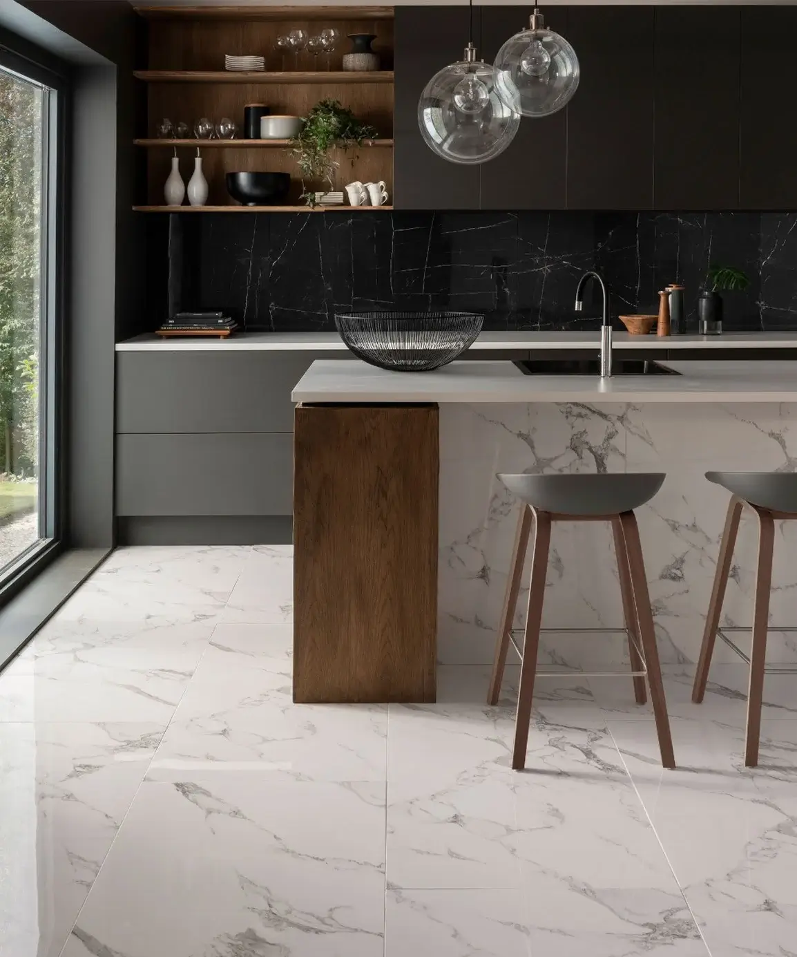 31 Practical Kitchen Flooring Ideas For Your Home 6 luxury-calacatta-floor-tiles-kitchen-flooring-ideas-nordroom