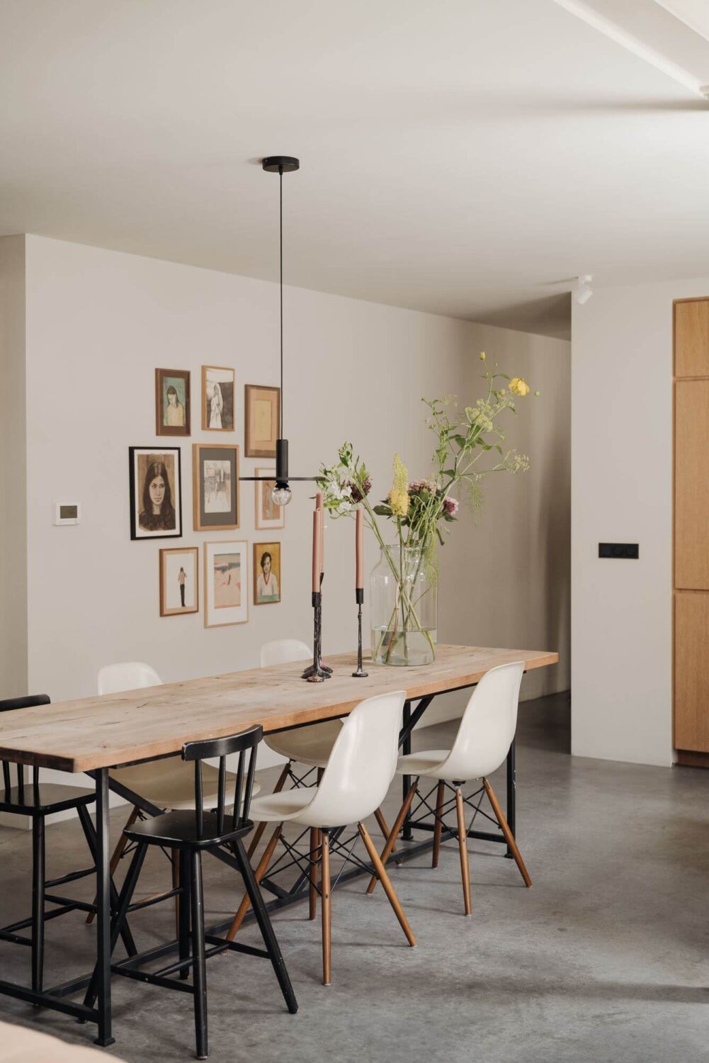 A Modern Family Loft in a Former School Building 7 modern-dining-space-eames-chairs-loft-nordroom