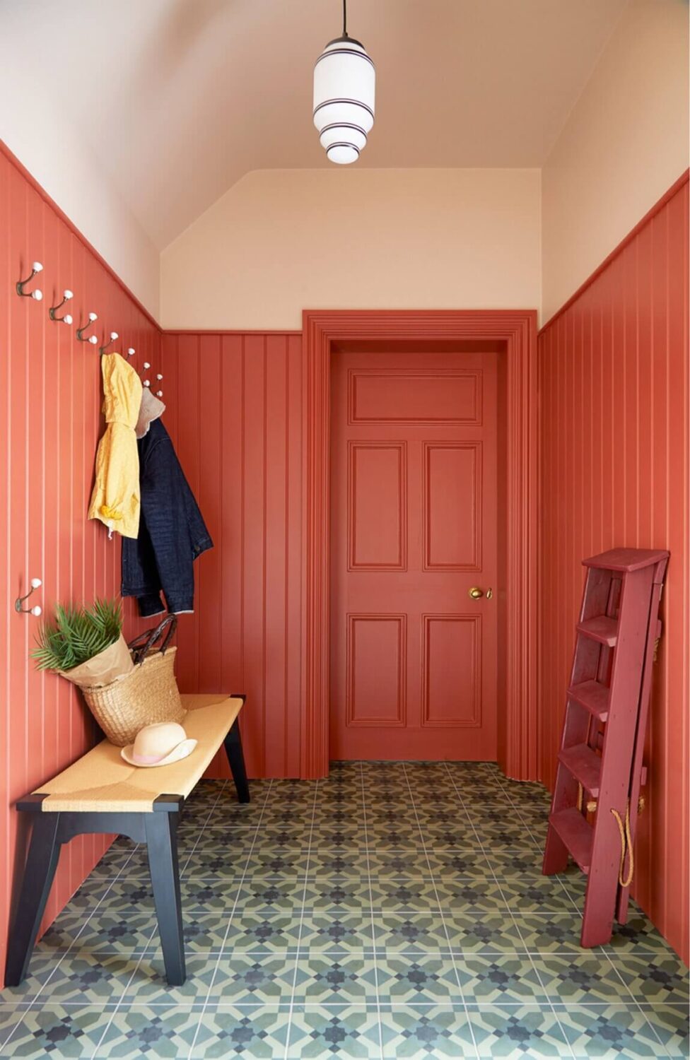 Benjamin Moore Color of the Year 2023: Raspberry Blush 6 mudroom-coral-walls-color-trends-nordroom