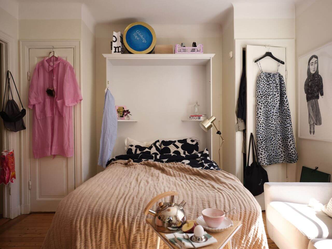Great Living Room Bedroom Combo Ideas (Layout Tips + Styling) 37 murphy-bed-studio-apartment-nordroom