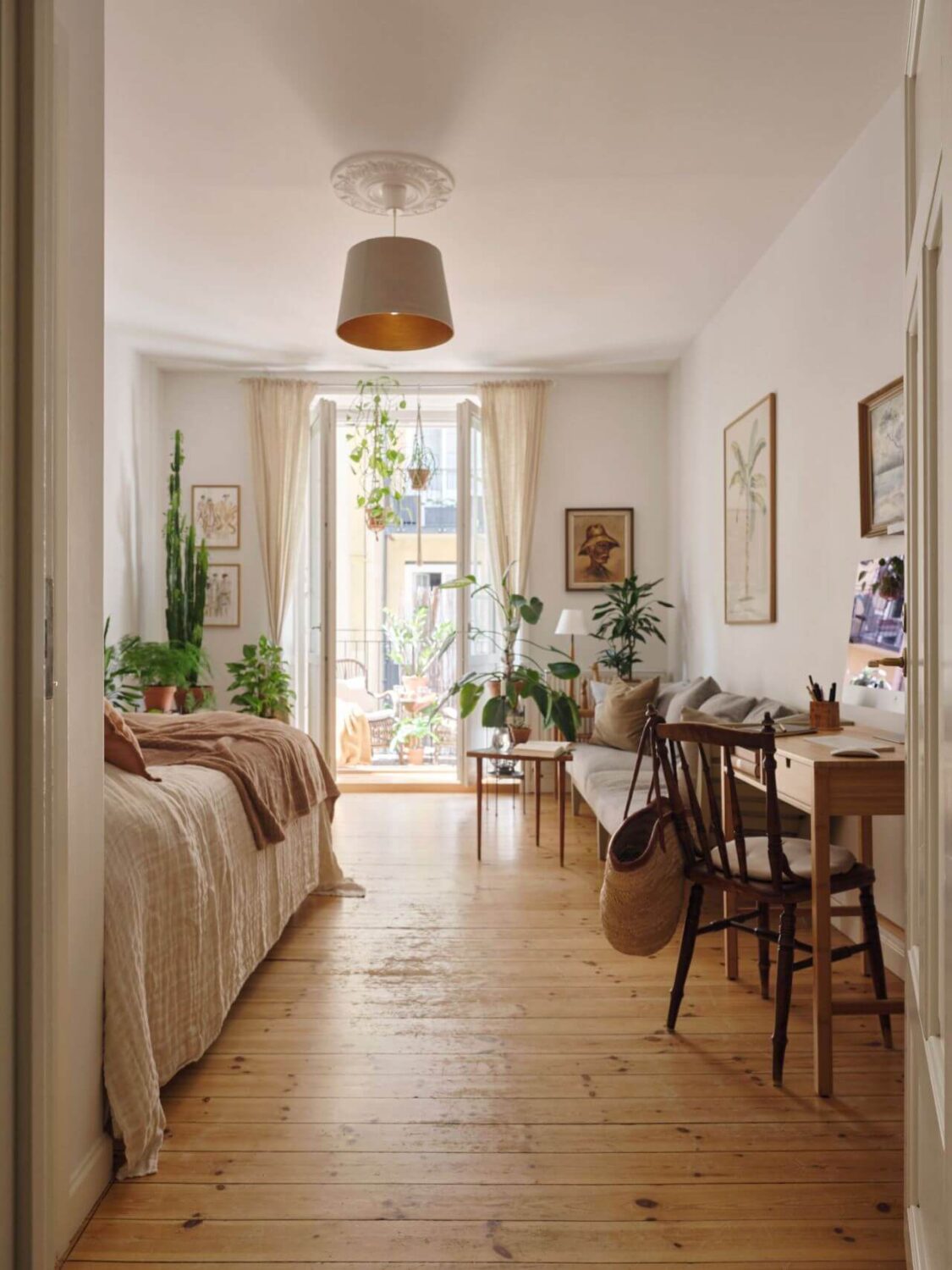 Great Living Room Bedroom Combo Ideas (Layout Tips + Styling) 30 one room apartment sofa and bed on opposite walls nordroom