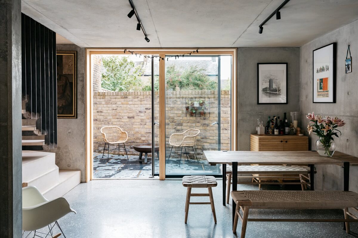 A Contemporary Version of a Victorian Terrace House 7 open-plan-living-space-terrazzo-floor-steel-staircase-nordroom