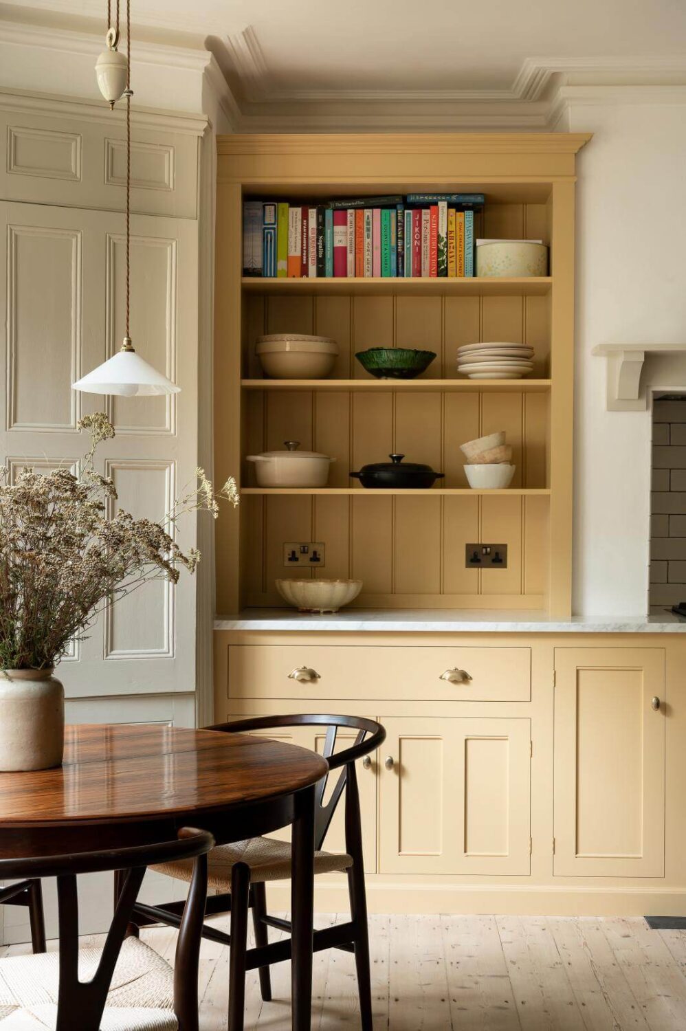 A deVOL Kitchen with Butter Yellow Cabinets 3 round-kitchen-table-yellow-cabinets-nordroom