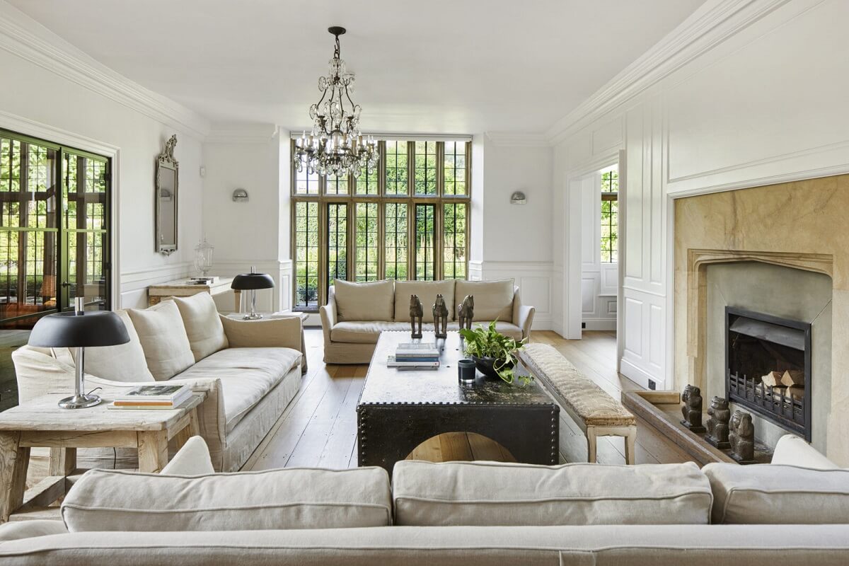 A Restored Elizabethan Manor House in England 2 serene-living-room-light-colors-fireplace-nordroom