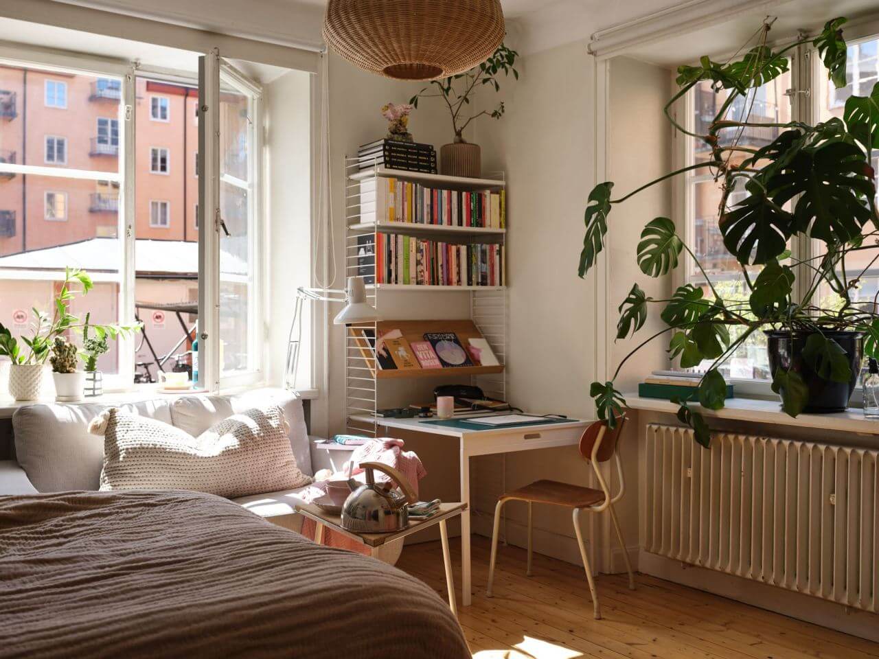 Great Living Room Bedroom Combo Ideas (Layout Tips + Styling) 36 studio-apartment-murphy-bed-nordroom