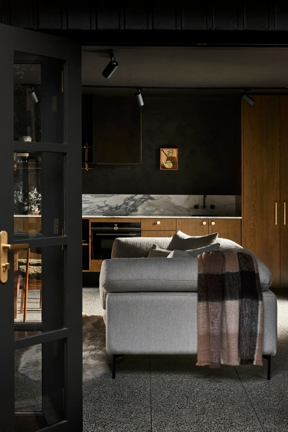 Great Living Room Bedroom Combo Ideas (Layout Tips + Styling) 45 the-river-studio-airbnb-australia-terrazzo-floor-studio-nordroom