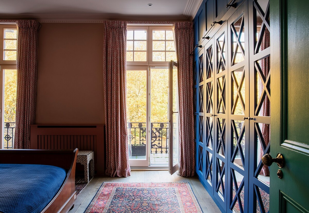 A Unique Colorful Family Home in London 11 bedroom-blue-built-in-wardrobes-nordroom