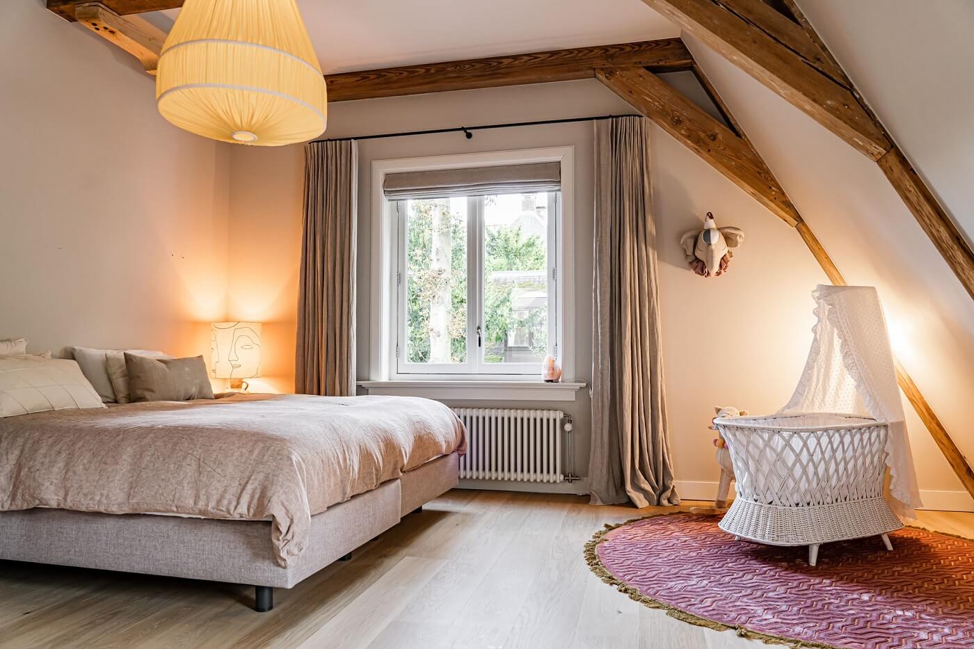 A Luxurious Dutch Villa in a Former Carriage House 23 bedroom-wooden-beams-nordroom