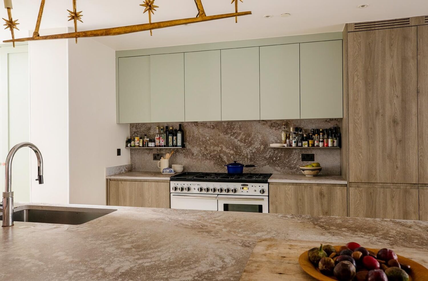 A Unique Colorful Family Home in London 6 contemporary-kitchen-oak-veneer-cabinets-silestone-volcano-finish-countertops-nordroom