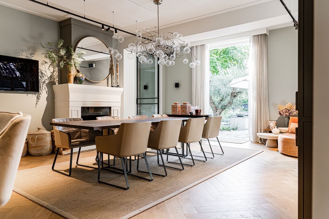 A Luxurious Dutch Villa in a Former Carriage House 13 dining-room-white-firpelace-dutch-villa-nordroom