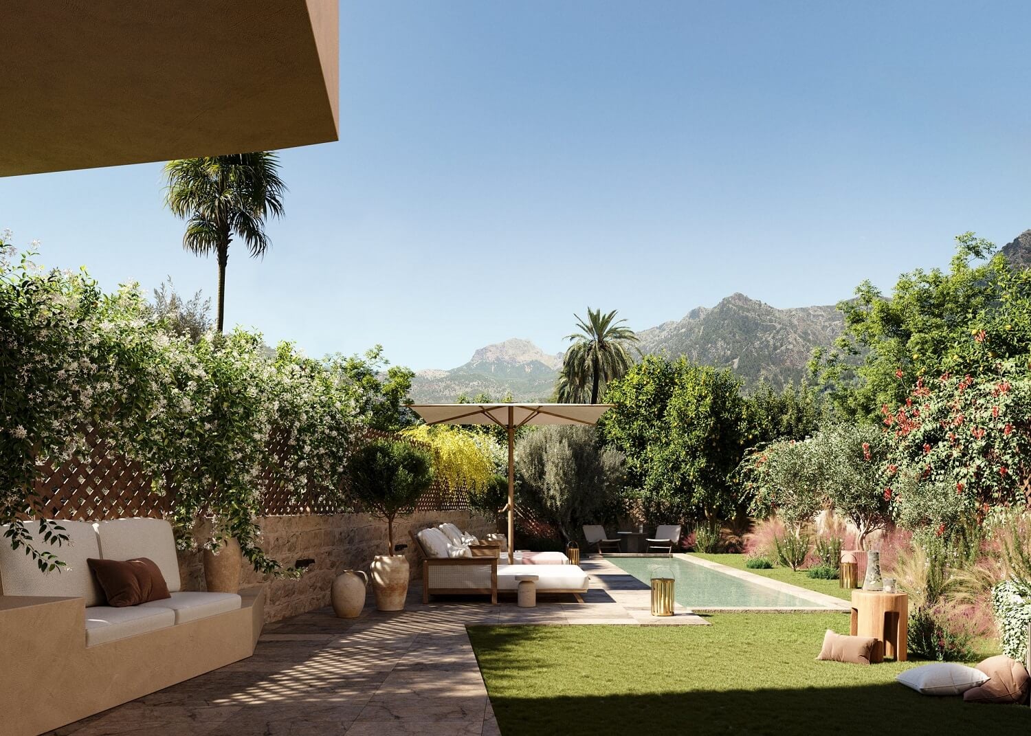 Casa Cerol: A Luxurious Townhouse on Mallorca 8 garden-swimming-pool-townhouse-mallorca-nordroom