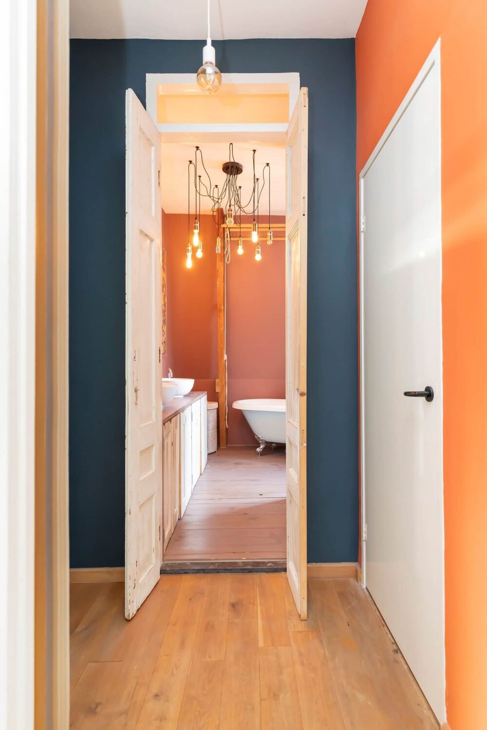 A Colorful Loft in Amsterdam with Exposed Wooden Beams 16 hallway-colorful-loft-amsterdam-nordroom