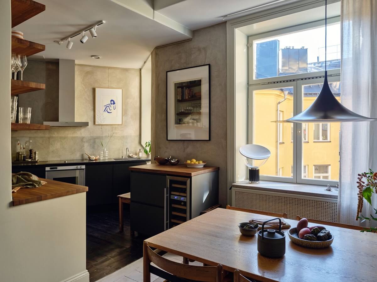 A Nordic Maisonette That Makes The Most Of Its Awkward Nooks 11 kitchen-dining-room-black-cabinets-nordroom