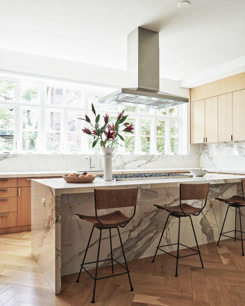 A Classic West Village Townhouse with Garden 3 kitchen-marble-island-breakfast-bar-townhouse-manhattan-nordroom