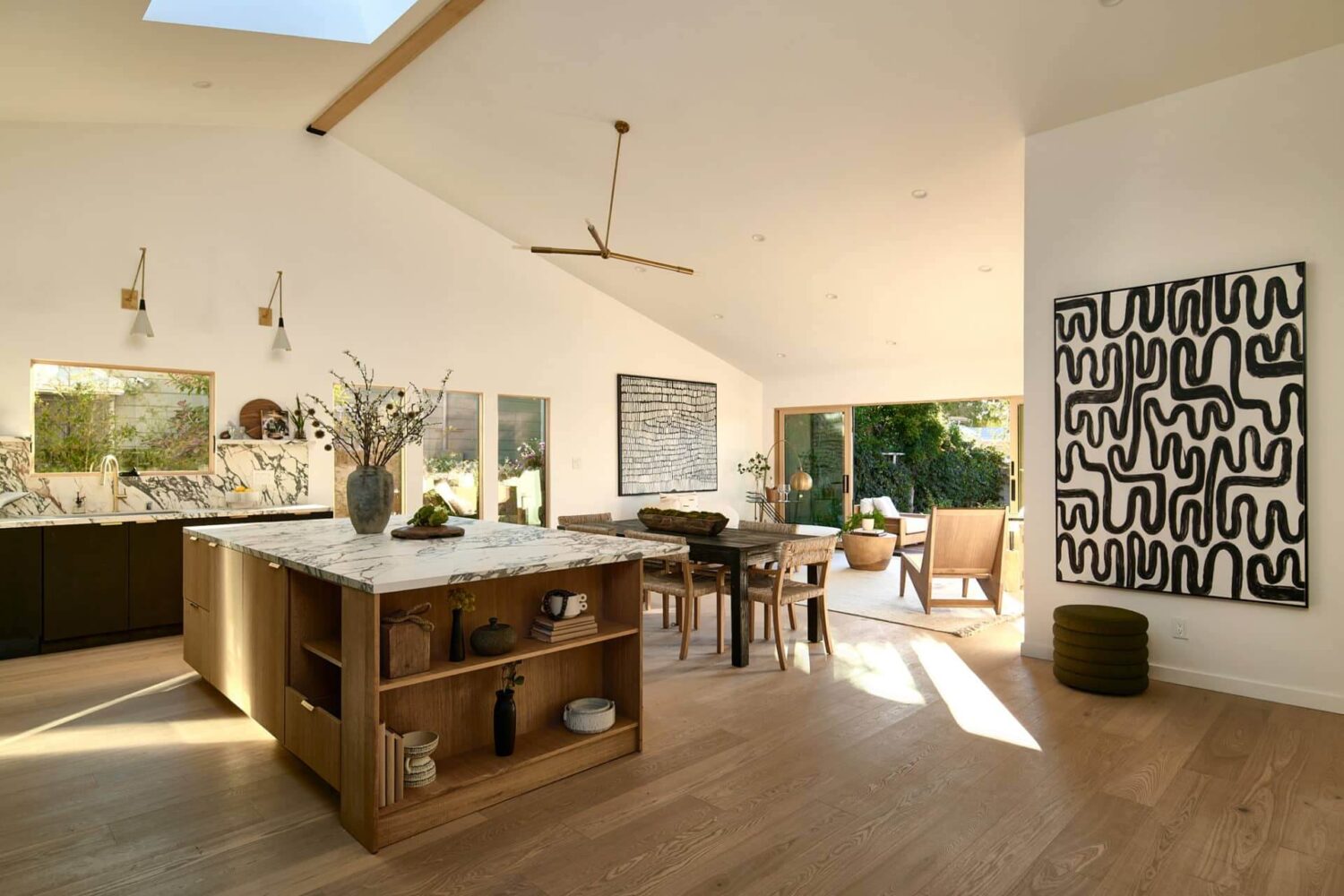 A Stylish Los Angeles Bungalow Renovated by a Designer 2 reform-kitchen-island-open-plan-living-space-los-angeles-nordroom