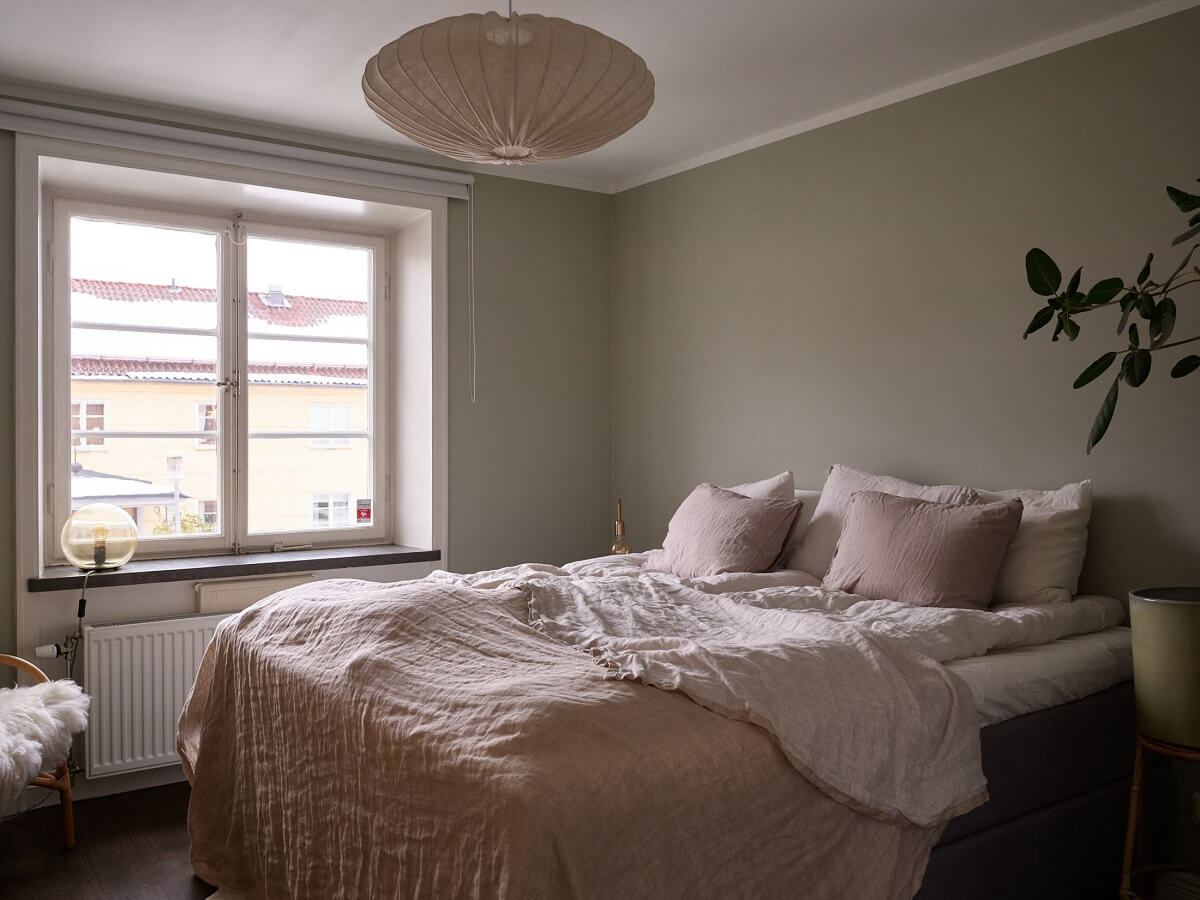 A Swedish Maisonette with a Charming Kitchen 15 bedroom-gray-walls-scandinavian-home-nordroom